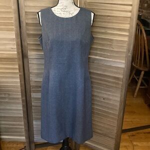 Amanda Smith gray plaid sleeveless lightly lined 12 petite dress GUC